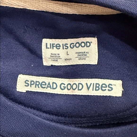 NWT Life Is Good Men's Blue Crewneck Sweatshirt This is how I roll golf Large - Picture 6 of 9
